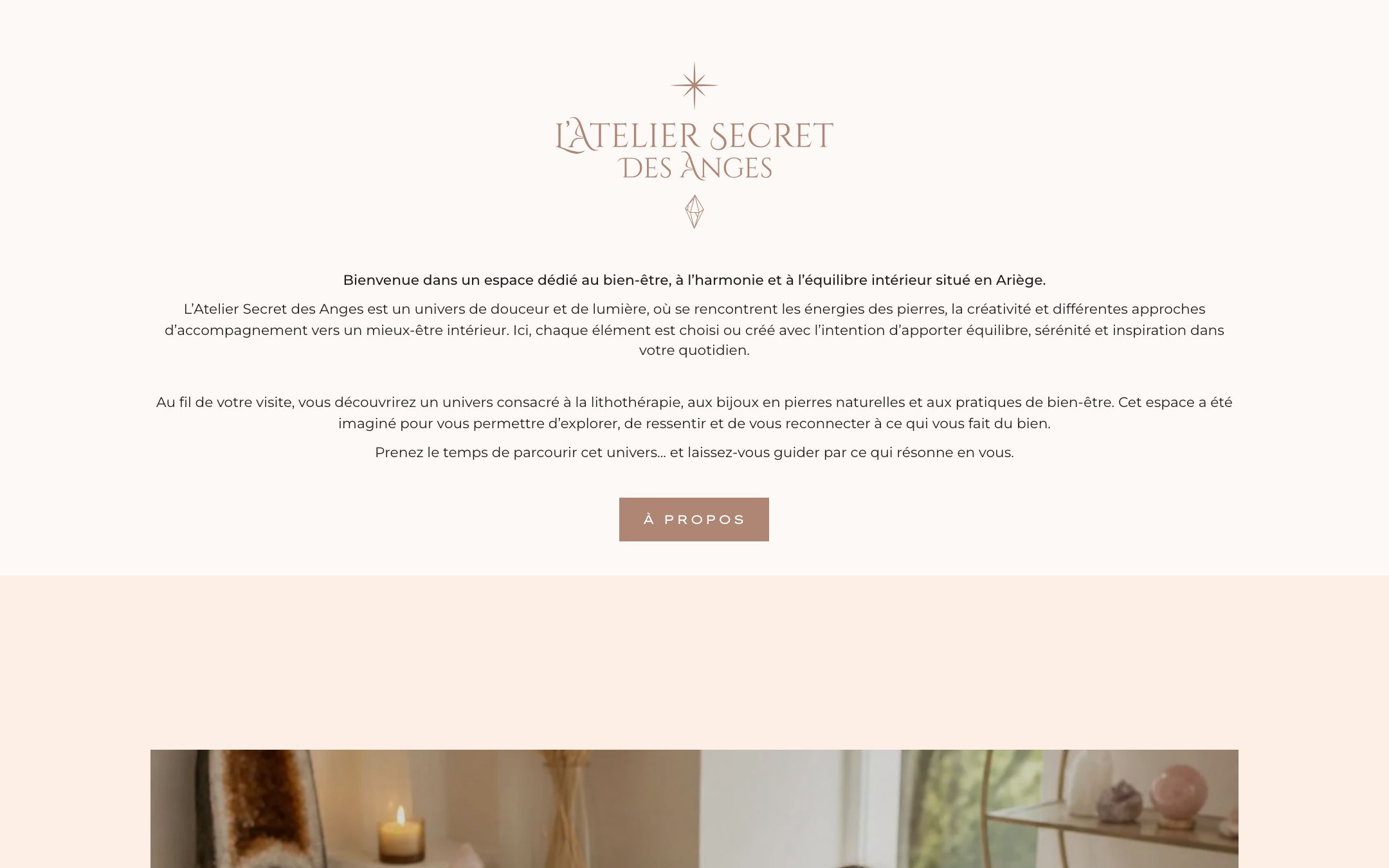 Page d'accueil de L'Atelier Secret des Anges