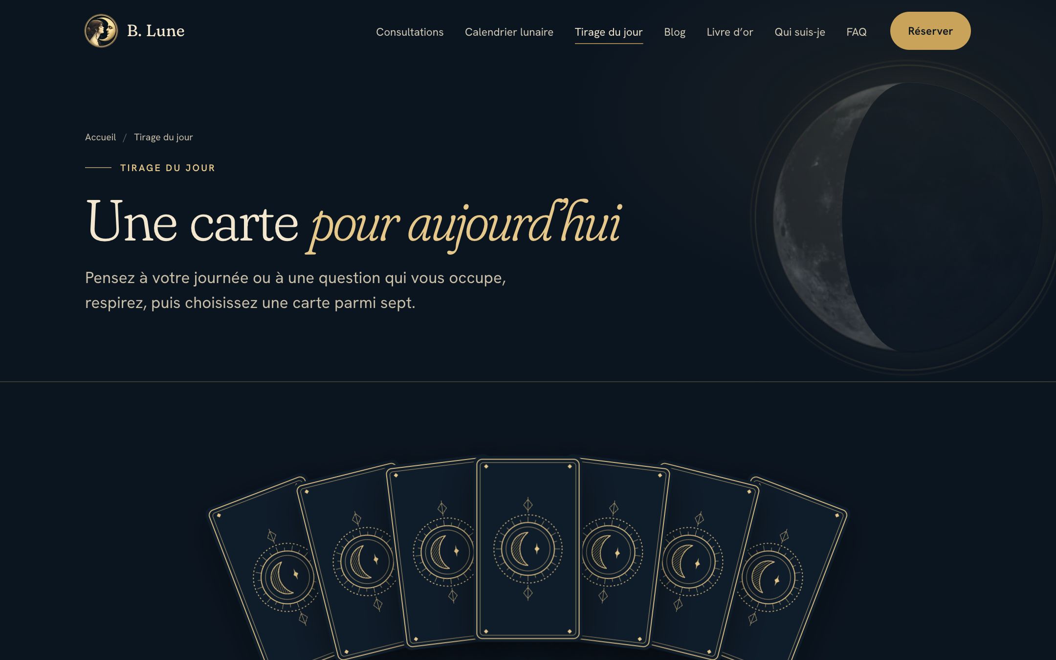 Tirage du jour interactif parmi sept cartes