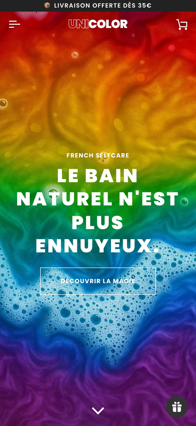 Version mobile du site Unicolor